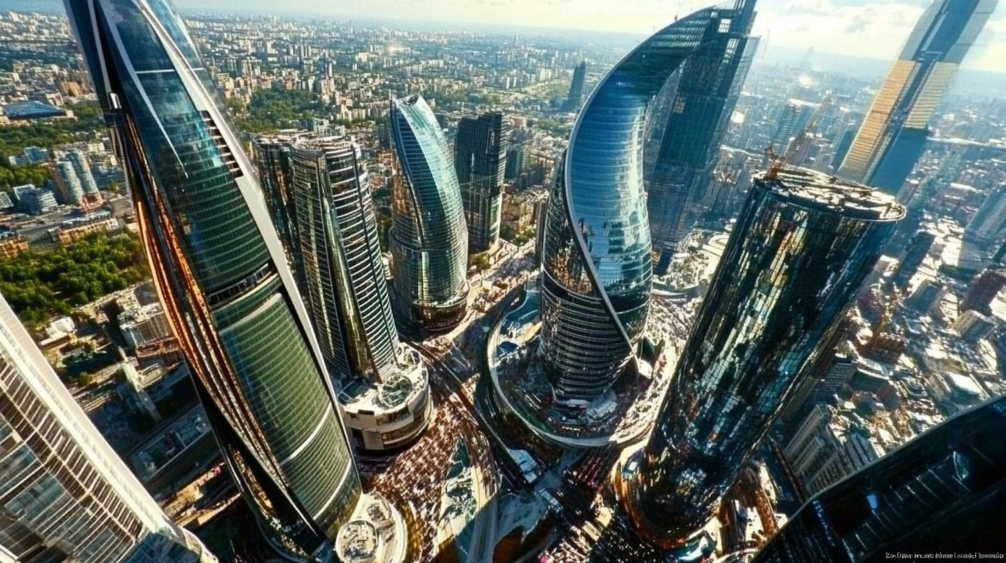 An image of future architecture unusual high rise buildings wit